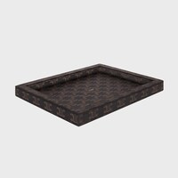 TRAY IN LAMBSKIN WITH TRIOMPHE CANVAS PRINT - BLACK / TAN - HOME - 2 | CELINE