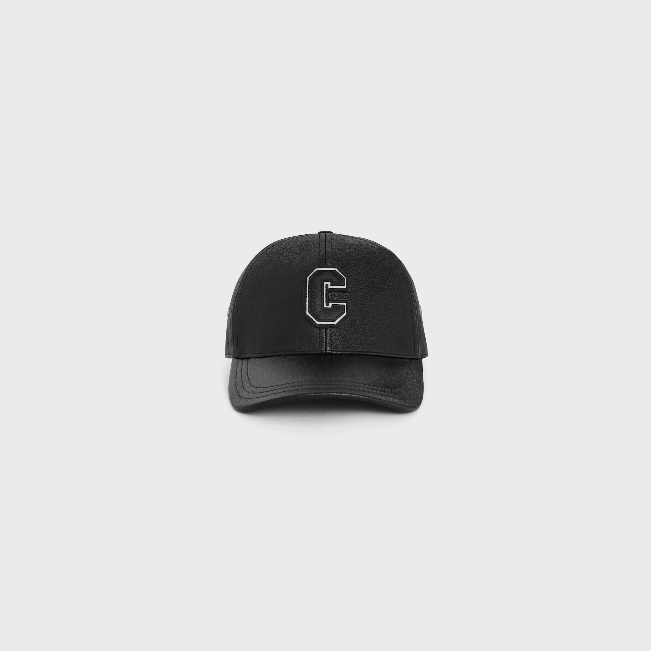 【日本入手困難】CASQUETTE BASEBALL COLLEGE AGNEAU GRAINE CASQUETTE BASEBALL COLLEGE AGNEAU GRAINÉ - BLACK / OFF WHITE