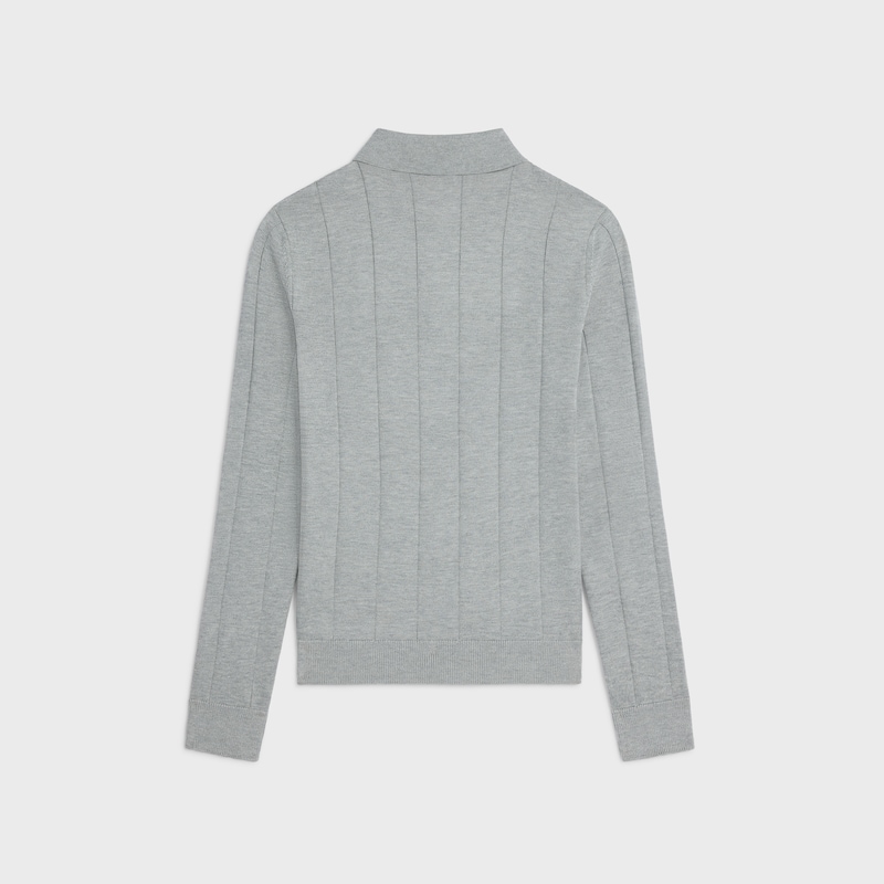 polo IN FINE SILK AND COTTON - LIGHT GREY -  - 1 | CELINE