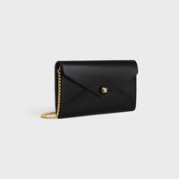 ENVELOPE WALLET ON CHAIN IN Shiny calfskin - BLACK - NEW - 2 | CELINE