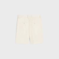 triple-pleated masculin shorts in striped wool - IVOIRE/NOIR -  - 2 | CELINE