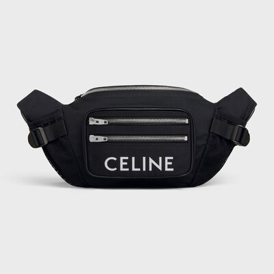 กระเป๋าคาดเอวสไตล์เทรคกิ้ง ผ้าไนลอนพิมพ์ลาย CELINE - สีดำ - กระเป๋าสะพายคาดลำตัว - tileIndex | CELINE