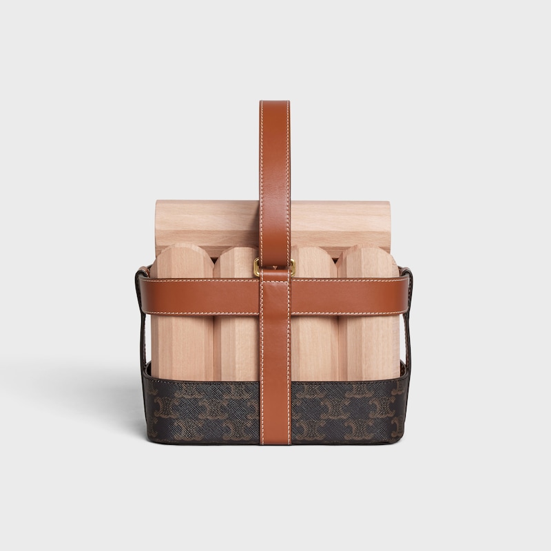 FINISH KEELS IN TRIOMPHE CANVAS AND CALFSKIN - TAN - CELINE MAISON - 1 | CELINE
