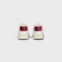 CT-09 TRAINER SNEAKER IN CALFSKIN AND MESH - OPTIC WHITE / DARK RED -  - 2 | CELINE