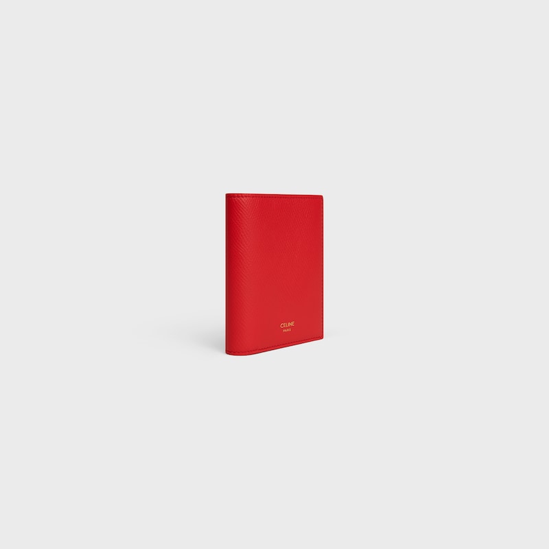 PORTEFEUILLE COMPACT TRIOMPHE CHARMS VEAU GRAIN&eacute; - ULTRA ROUGE - PORTEFEUILLES - 1 | CELINE