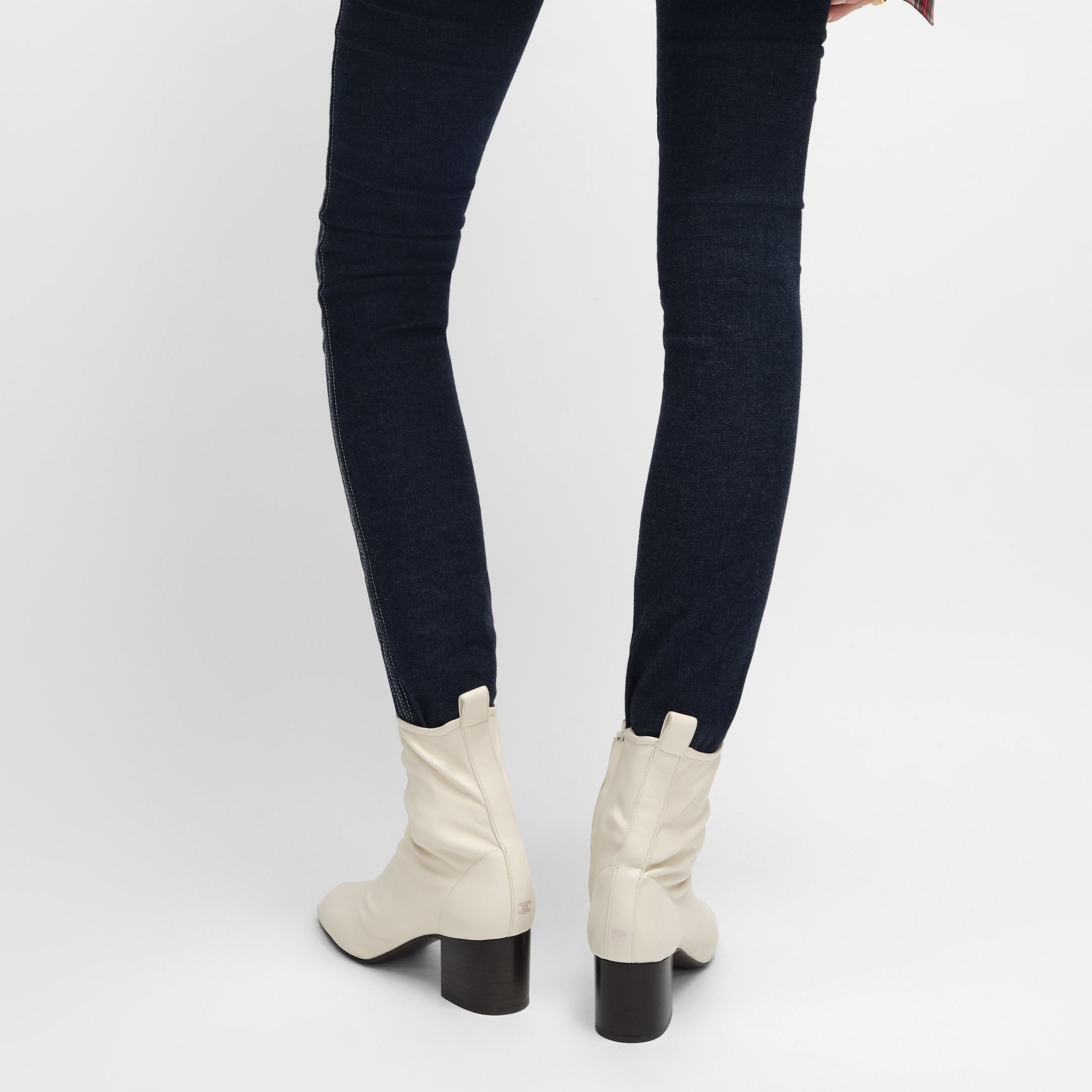CHERI - ZIPPED BOOT IN Stretch Lambskin - IVORY | CELINE