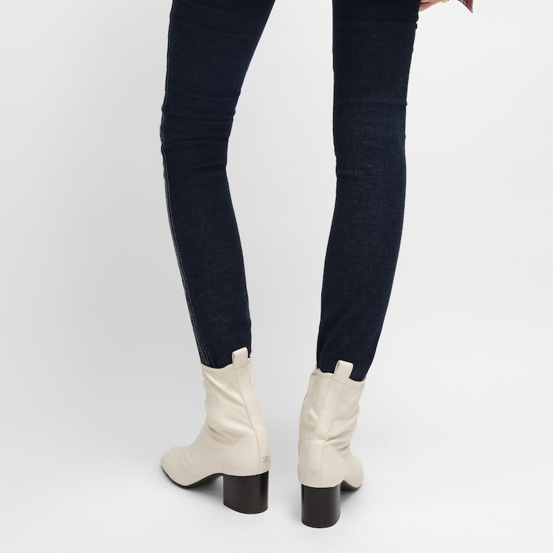 CHERI - ZIPPED BOOT IN Stretch Lambskin - IVORY -  - 1 | CELINE