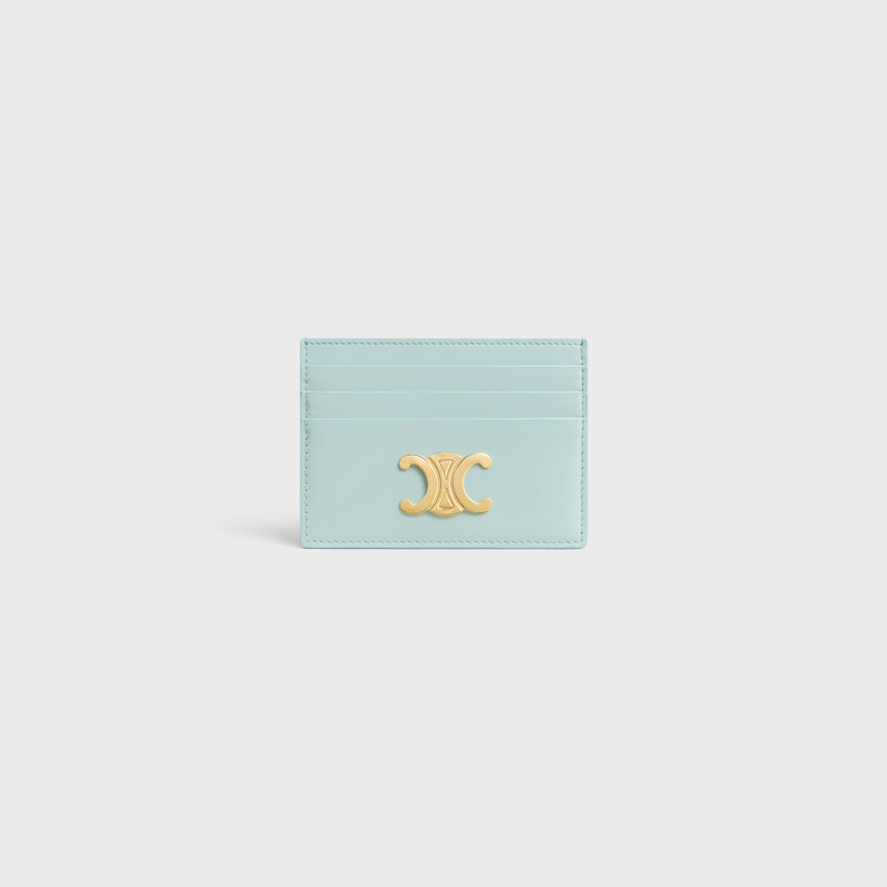 CARD HOLDER TRIOMPHE IN Shiny calfskin - POWDER BLUE - NEW - 1 | CELINE