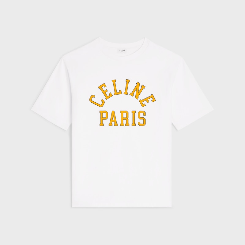 loose t-shirt IN cotton jersey - OPTIC WHITE / YELLOW / BLUE -  - 1 | CELINE