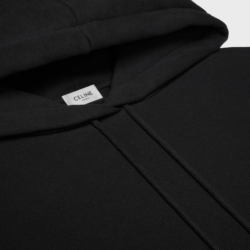 hoodie IN cotton fleece - BLACK/WHITE/BLUE -  - 1 | CELINE