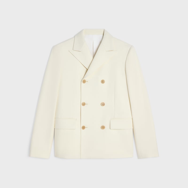 tailored jacket IN stretch wool gabardine - WHITE -  - 1 | CELINE
