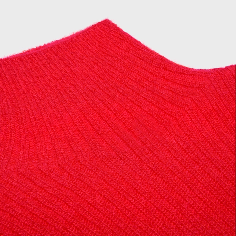 turtleneck sweater IN ribbed mohair and silk - BRIGHT RED -  - 1 | CELINE