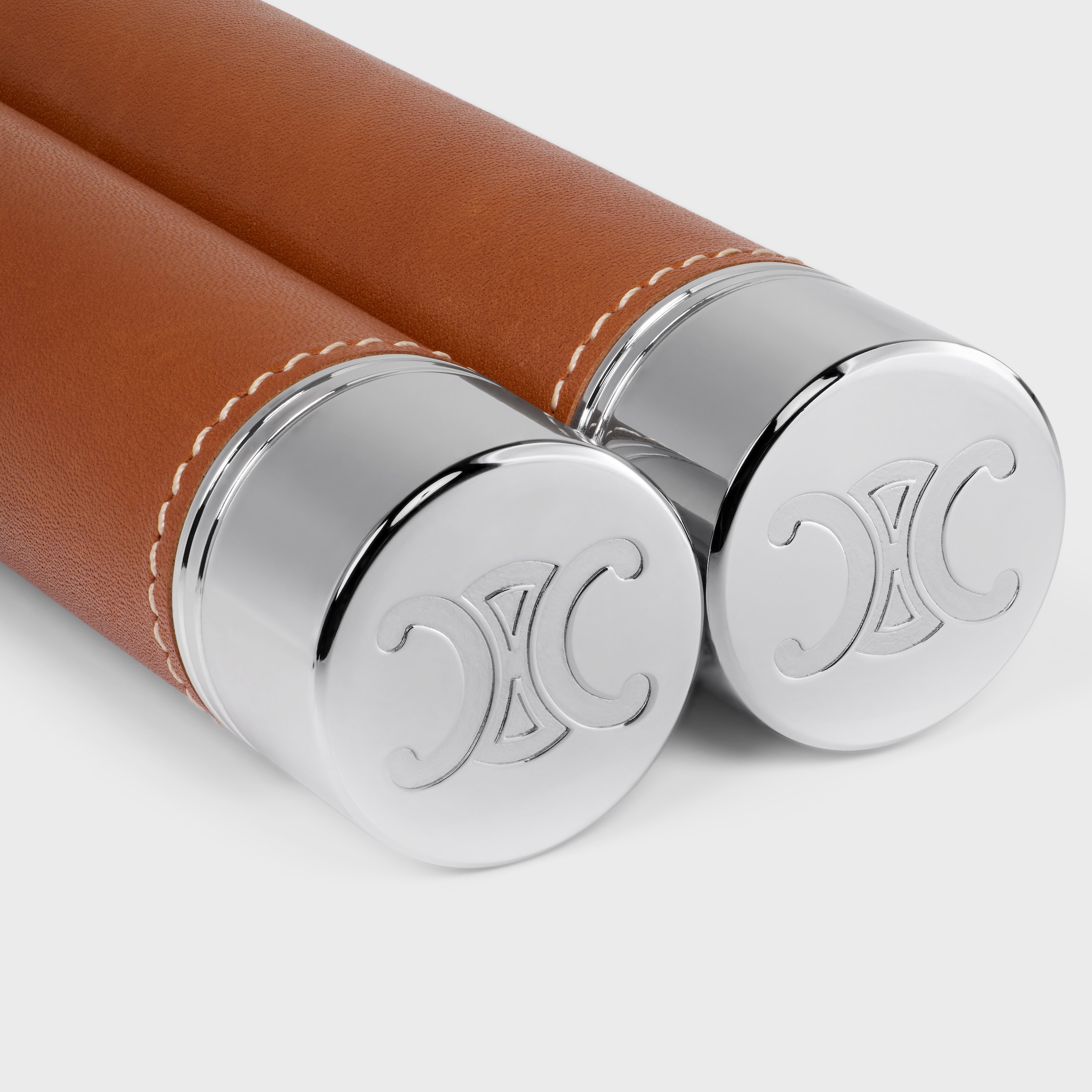 JUMP ROPE IN ALUMINIUM AND CALFSKIN - TAN | CELINE