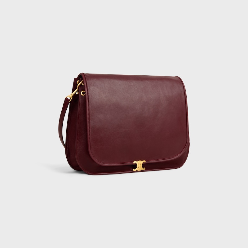 SOFT TRIOMPHE BESACE  IN SUPPLE SHINY LAMBSKIN - SYRAH - HOBO AND TOTE BAGS - 1 | CELINE