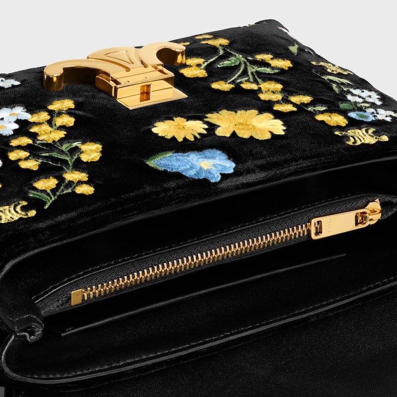 TEEN NINO花卉刺繡絲絨手袋 - 拼色 - 肩背包 - 1 | CELINE