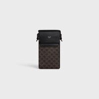 PHONE POUCH IN Triomphe Canvas and Lambskin - BLACK - GIFTS FOR HIM - 1 | CELINE