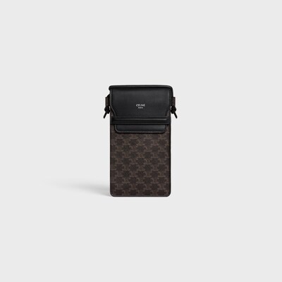 휴대폰 파우치 - 트리옹프 캔버스 & 램스킨 - 블랙 - GIFT FINDER - 2 | CELINE