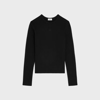 t-shirt manches longues triomphe jersey coton c&ocirc;tel&eacute; - Noir -  - 1 | CELINE