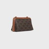 Clutch on Chain Cuir triomphe IN Triomphe canvas and Lambskin - Tan - TRIOMPHE CANVAS - 2 | CELINE