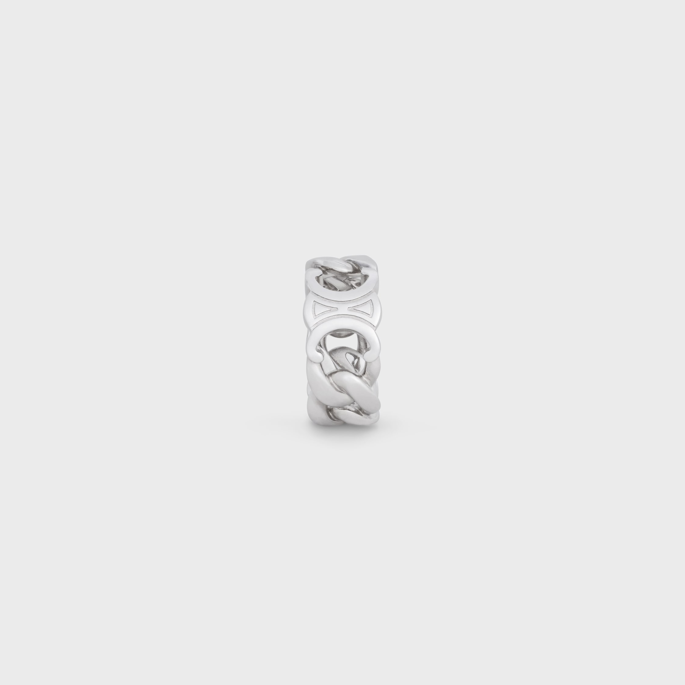 TRIOMPHE GOURMETTE RING IN BRASS WITH RHODIUM FINISH