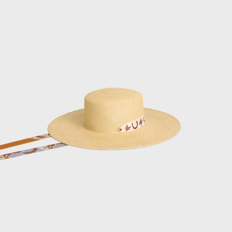 Chapeau ruban paille - NATURAL / TAN -  - 1 | CELINE