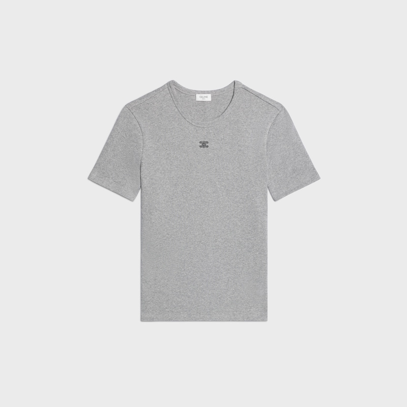 CAMISETA TRIOMPHE DE PUNTO DE ALGOD&Oacute;N DE CANAL&Eacute; - Gris medio/negro -  - 1 | CELINE