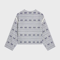 CHAQUETA CÁRDIGAN BAJA DE LANA DE ALGODÓN - Marfil/Náutico -  - 2 | CELINE