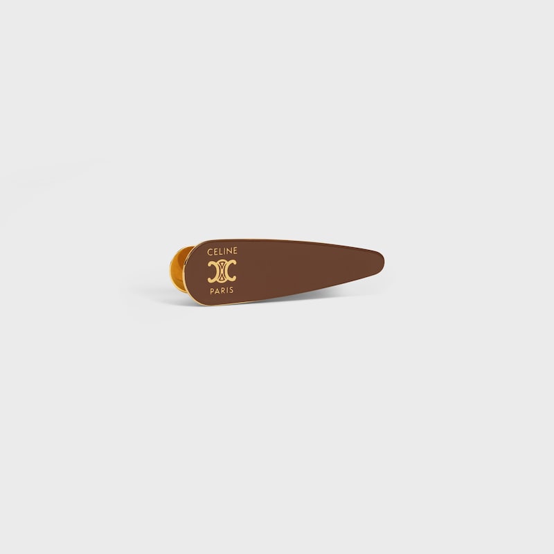 BARRETTE &Agrave; CHEVEUX CELINE EN ACIER, ZAMAK ET VERNIS - Marron / Dor&eacute; - ACCESSOIRES CHEVEUX - 1 | CELINE