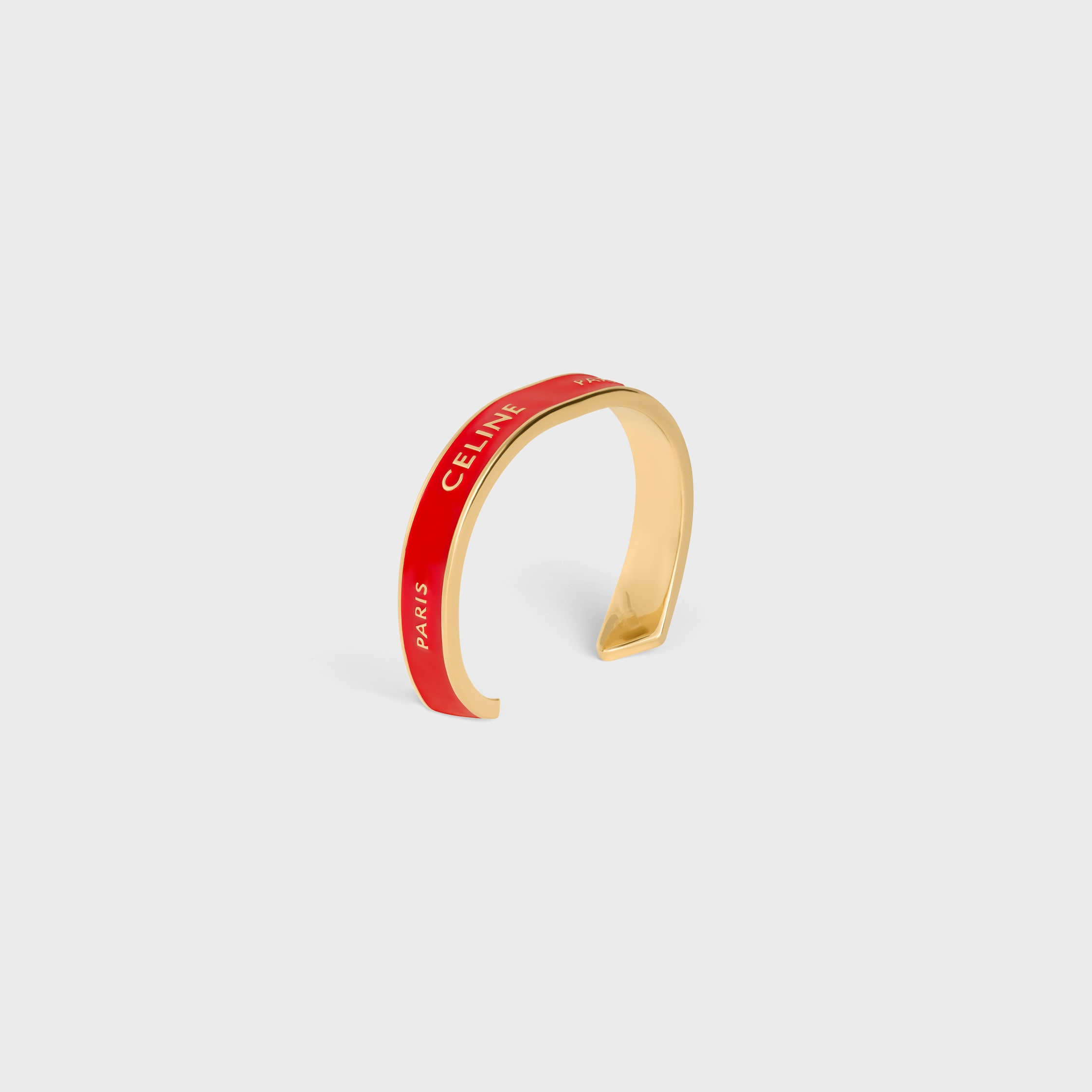 Celine Ribbon Small Cuff in Enamel and Brass with gold finish