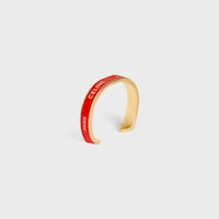 Celine Ribbon Small Cuff in Enamel and Brass with gold finish - RED / GOLD -  - 2 | CELINE