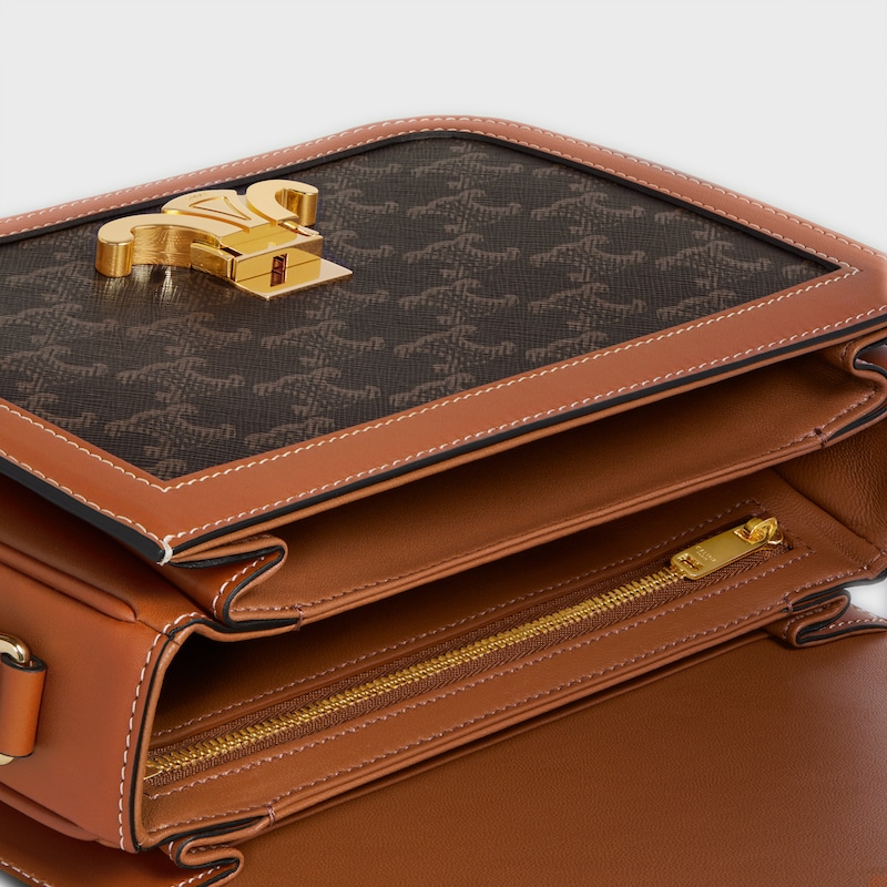 CLASSIQUE TRIOMPHE BAG IN Triomphe Canvas and Calfskin - TAN - TRIOMPHE - 1 | CELINE