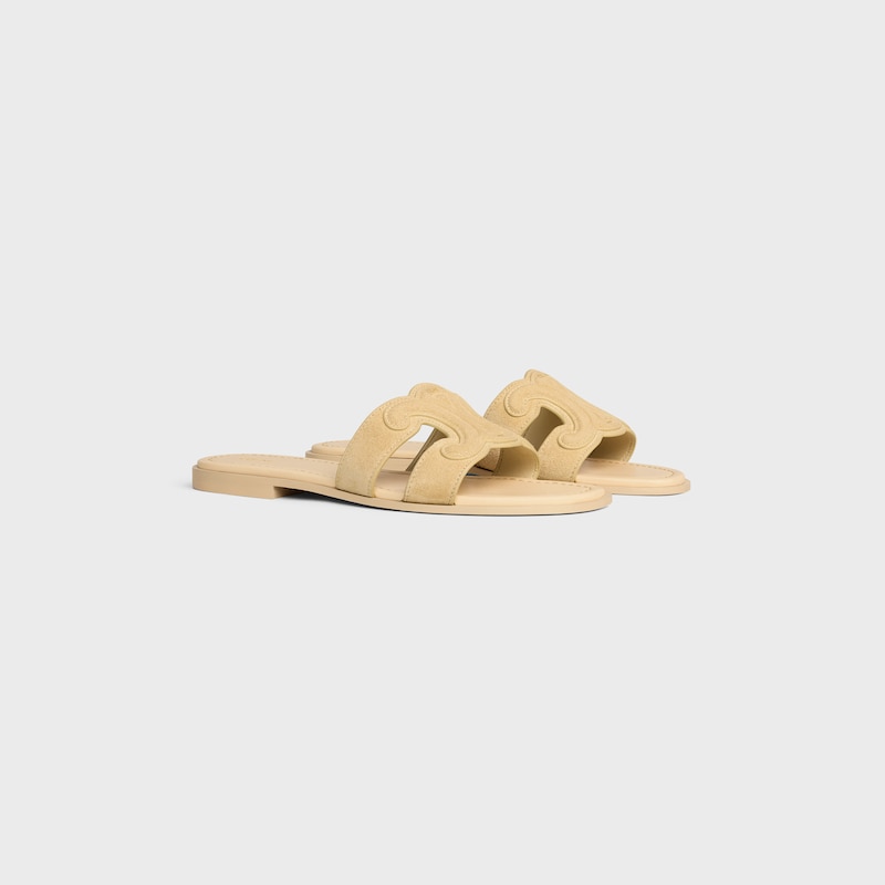 MARINA TRIOMPHE MULE IN SUEDE CALFSKIN - ORME -  - 1 | CELINE