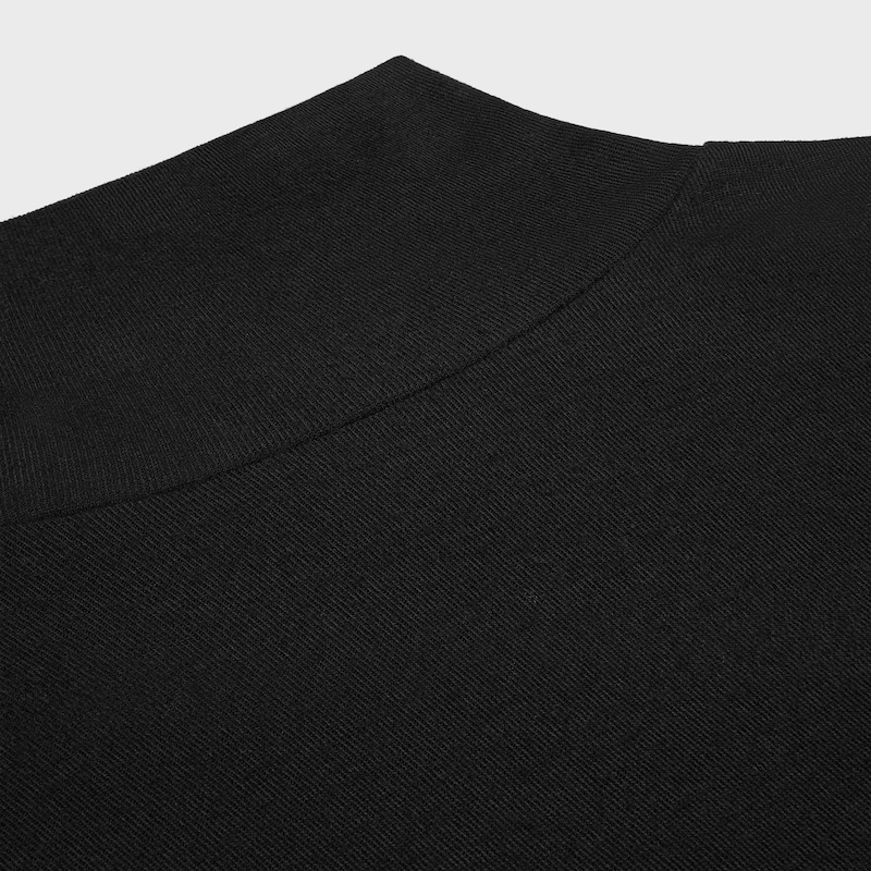 turtleneck top IN wool jersey - BLACK / CREAM -  - 1 | CELINE