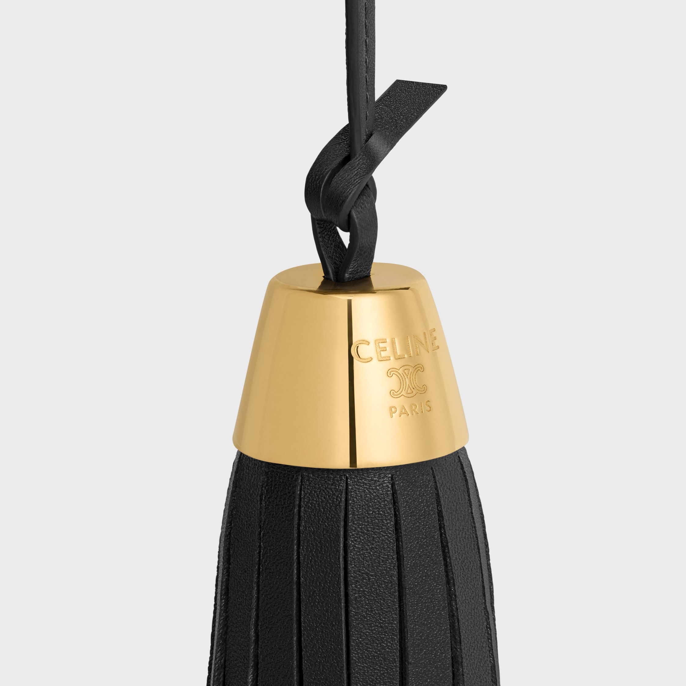 TASSEL CHARM IN SMOOTH LAMBSKIN - BLACK | CELINE