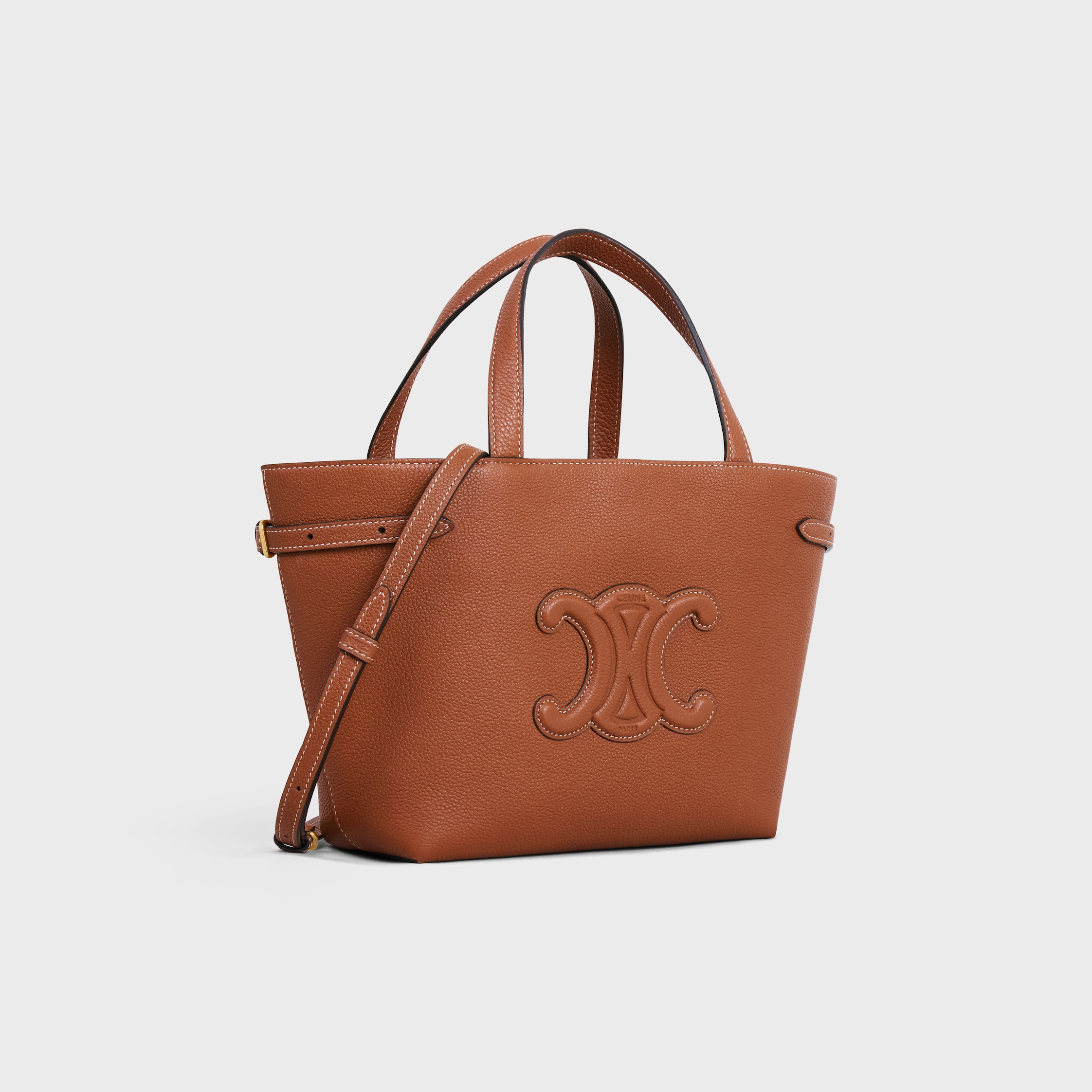 【CELINE】ミニ トリオンフ レザーバッグ 121743ENY18GT ☆新作☆人気☆セリーヌ ミニトリオンフ シャイニーカーフスキン