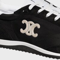 CELINE 트리옹프 레이서 로우 탑 스니커즈 - 나일론, 스웨이드 카프스킨, 카프스킨 - 블랙 -  - 1 | CELINE