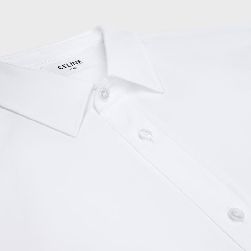 loose shirt in cotton poplin - WHITE -  - 1 | CELINE
