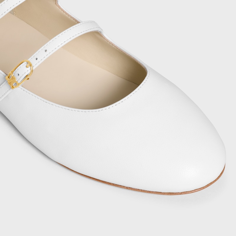 LES BALLERINES CELINE DOUBLE STRAP IN LAMBSKIN - ARCTIC WHITE -  - 1 | CELINE