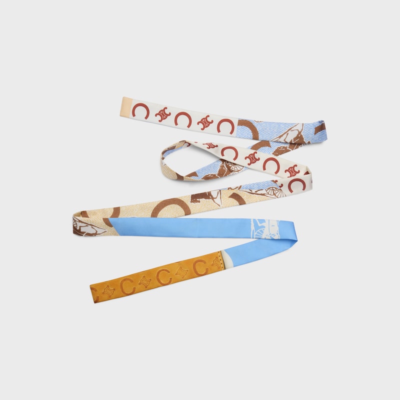 ribbon IN SILK TWILL - VANILLA/BLUE/BROWN -  - 1 | CELINE