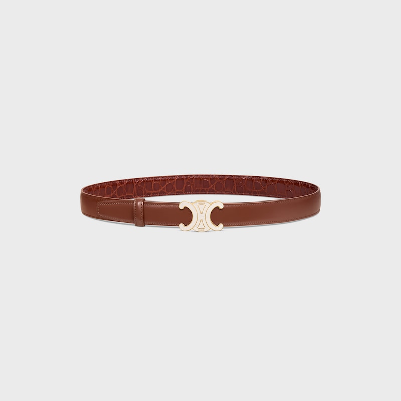 lanière de ceinture réversible 25MM Taurillon et Veau façon crocodile -  -  - 1 | CELINE