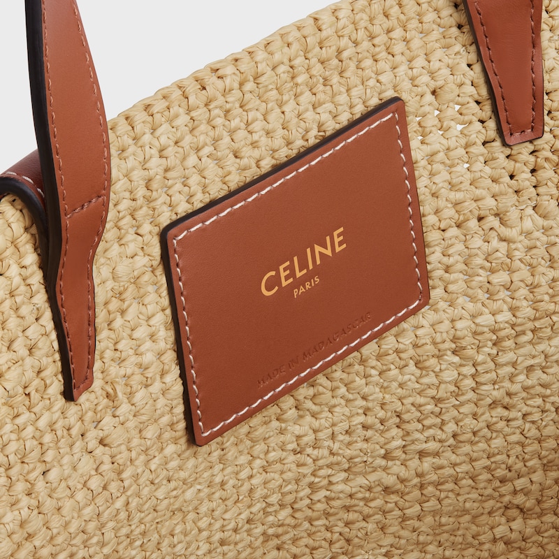 TEEN SUPPLE CELINE CLASSIC PANIER IN Raffia and calfskin - TAN - NEW COLLECTION - 1 | CELINE