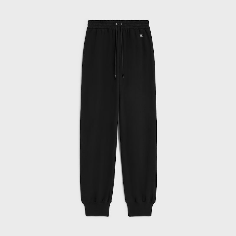 棉質抓絨慢跑褲 - 黑色 / 白色 -  - 1 | CELINE
