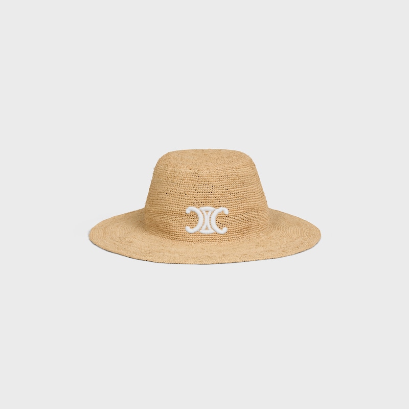 triomphe hat IN raffia - NATURAL / WHITE -  - 1 | CELINE