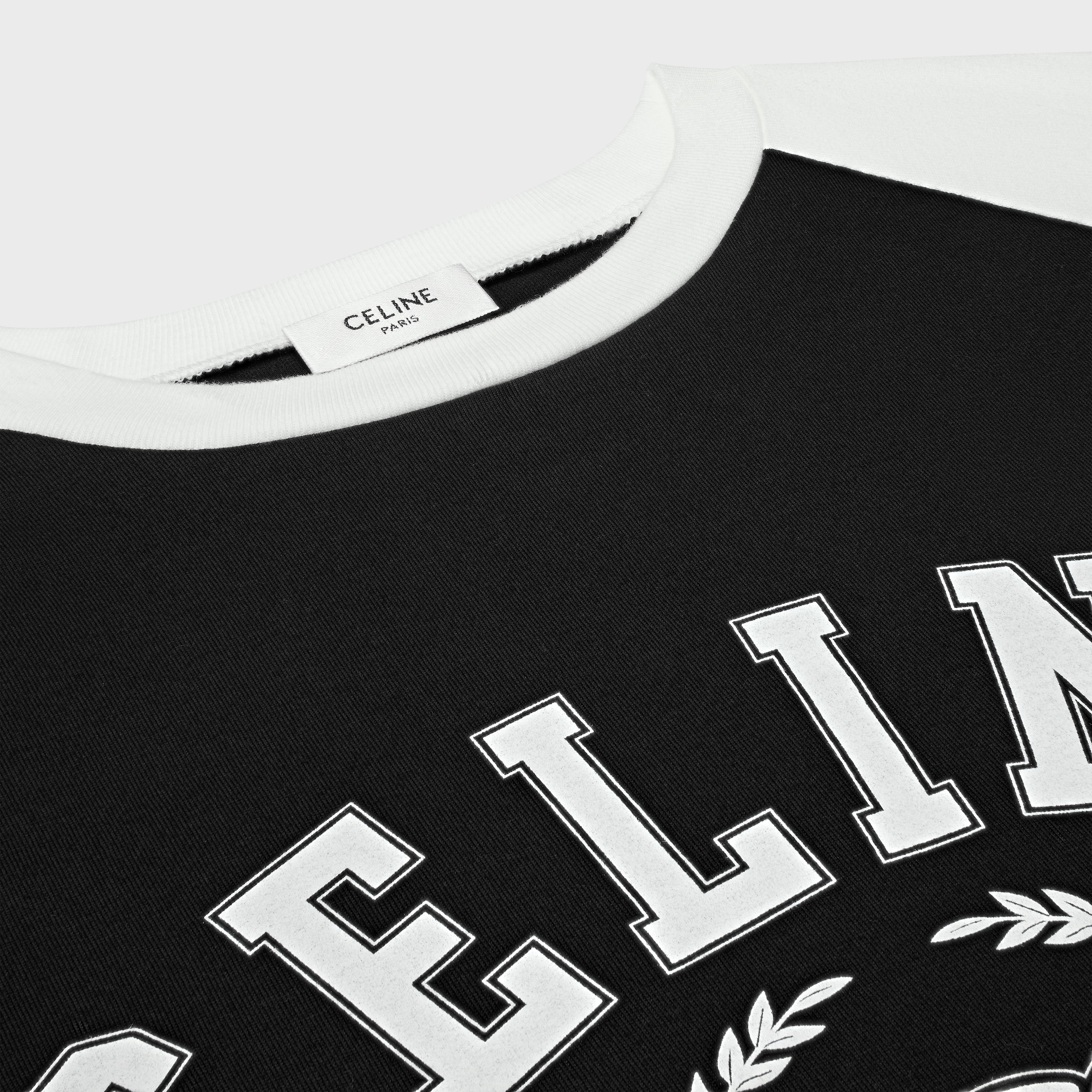 CELINE ルーズTシャツ / コットンジャージー - ブラック / オフ