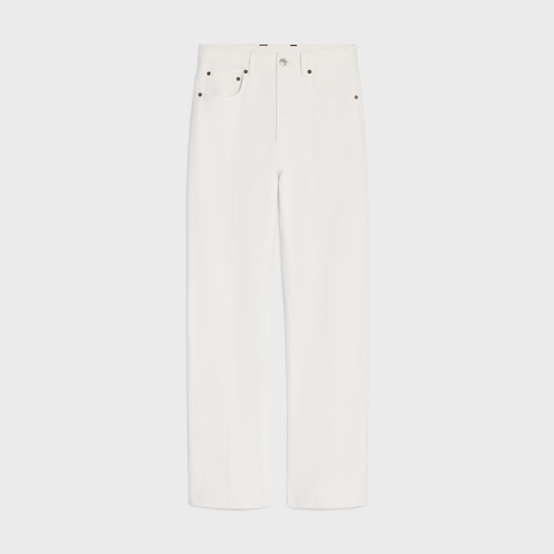 boyfriend jeans 001 IN cotton denim - WHITE HEAVY STONE WASH -  - 1 | CELINE