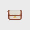 Classique Triomphe Bag in TEXTILE WITH TRIOMPHE ALL-OVER AND CALFSKIN - NATURAL / TAN - TRIOMPHE - 1 | CELINE