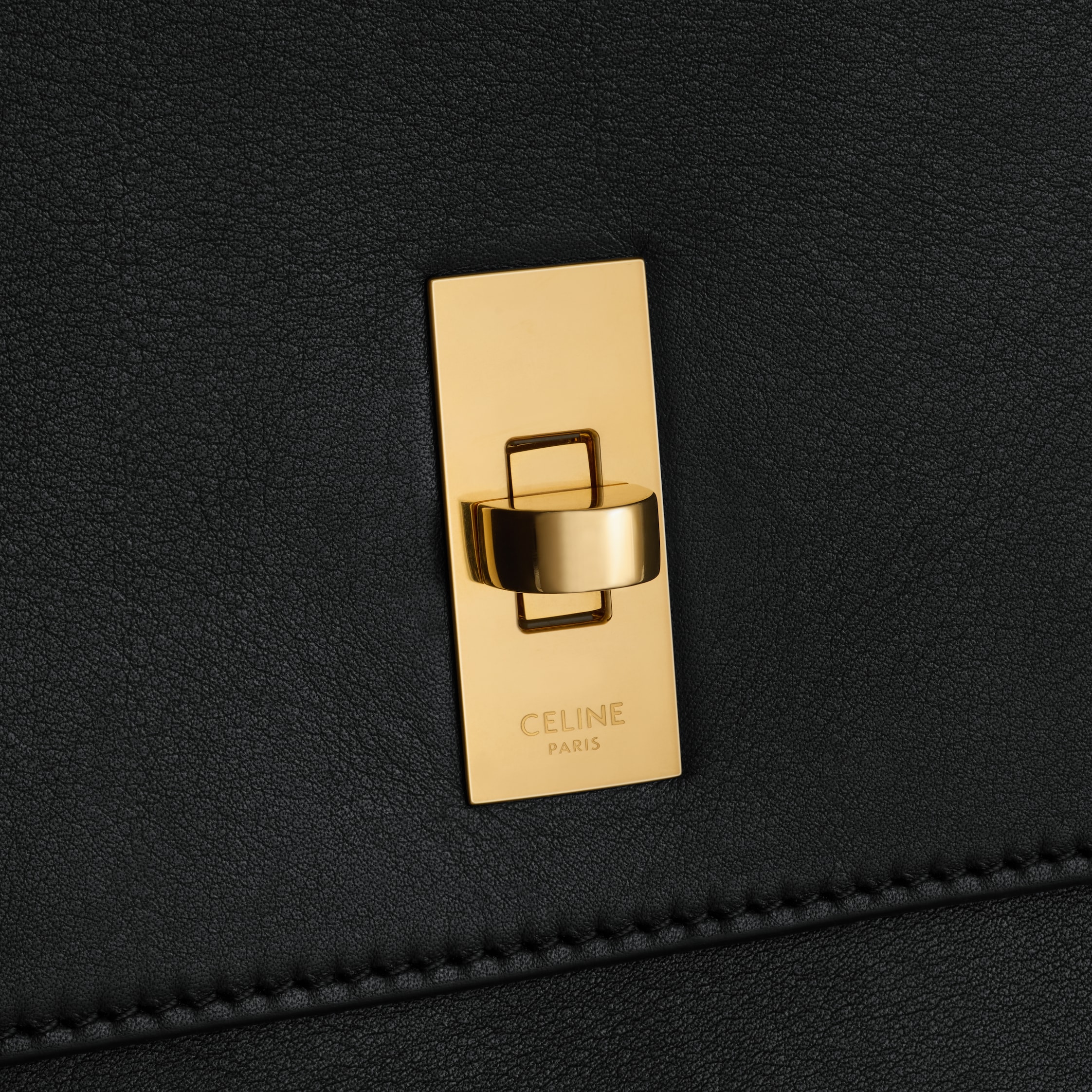 ハンドバッグ Celine Medium Aucourt 16 Soft In Natural Calfskin MEDIUM AUCOURT 16 SOFT IN SUPPLE NATURAL CALFSKIN - BLACK