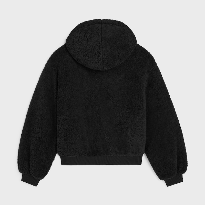 hooded jacket IN polar fleece - BLACK -  - 1 | CELINE