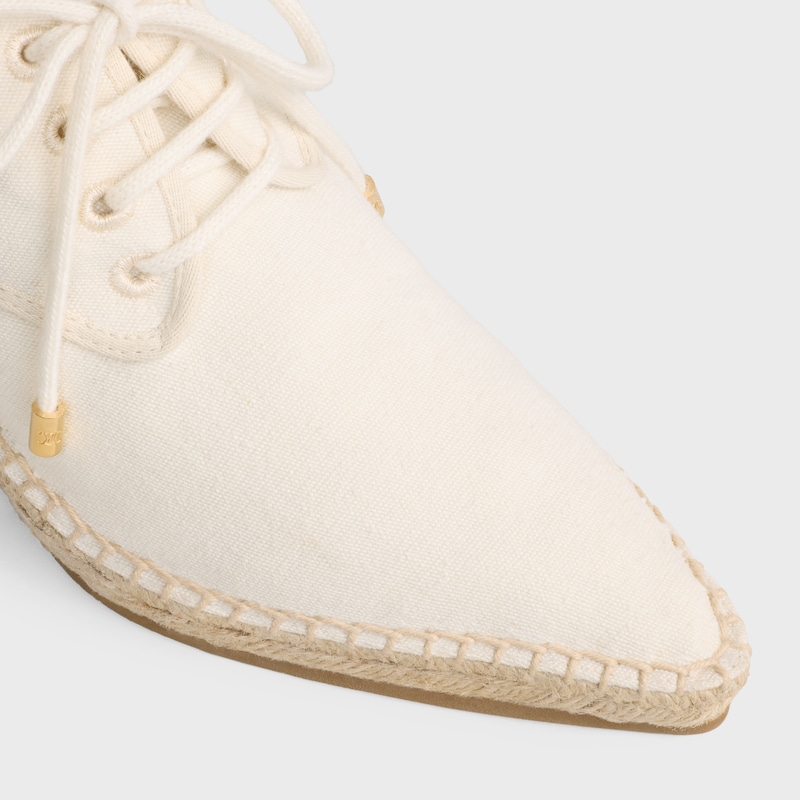WEDGE LACE-UP ESPADRILLES IN CANVAS - ECRU -  - 1 | CELINE