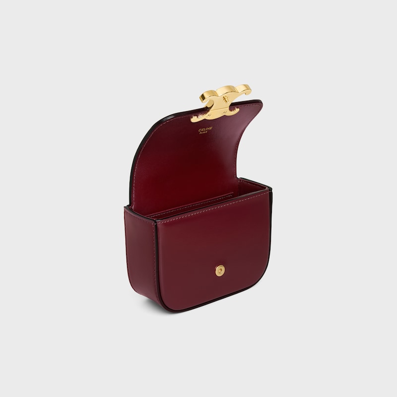 CLAUDE亮澤牛皮革迷你飾鍊手袋 - 淺勃艮第紅 - 更多款式 - 1 | CELINE